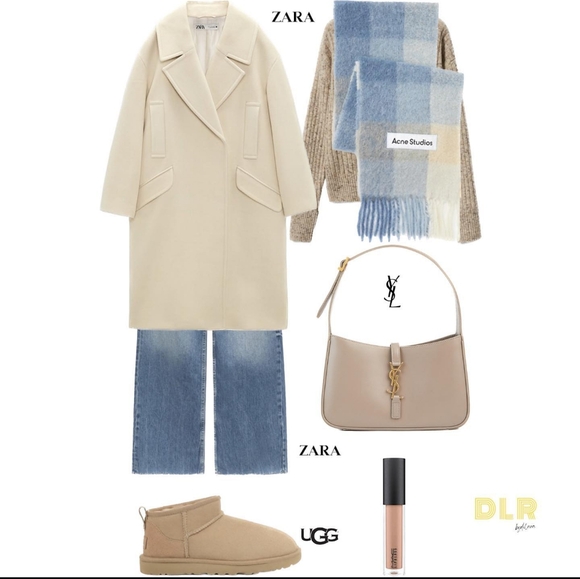 Zara oversized double breasted vanilla cream coat - Picture 10 of 11